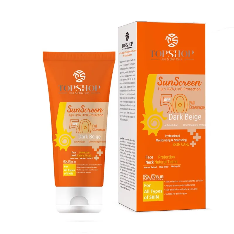 کرم ضد آفتاب رنگی تاپ شاپ مدل Dark Beige SPF 50 مناسب انواع پوست حجم 50 میلی لیتر - تصویر 2