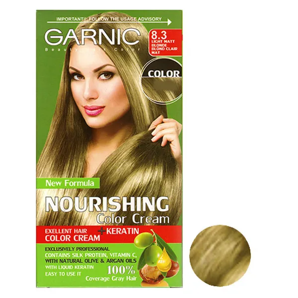 کیت رنگ مو گارنیک شماره 8.3 حجم 80 میلی لیتر رنگ بلوند زیتونی روشن - تصویر 2