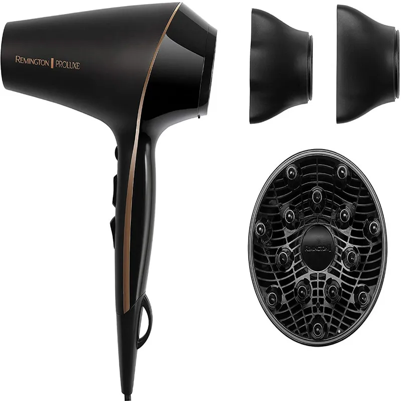 سشوار حرفهای 2400 وات رمینگتون مدل AC9140B Proluxe، موتور AC، وزن 300 گرم، دارای سری متمرکزکننده با ویژگی صافکنندگی، با قابلیت باد سرد، عملکرد توربو، فناوری تولید یون - تصویر 3