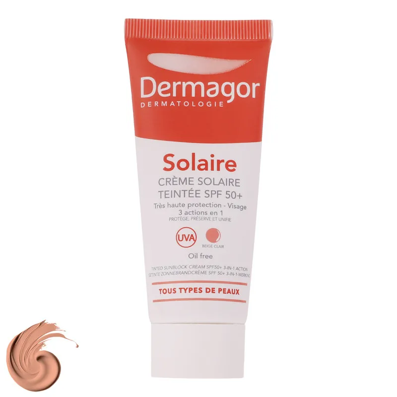 کرم ضدآفتاب رنگی درماگور SPF50 مدل 3 در 1، مناسب پوستهای مختلط، حجم 40 میلیلیتر - تصویر 2