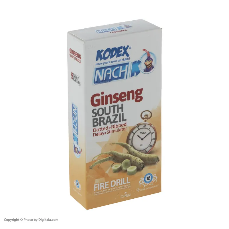 کاندوم تاخیری جینسینگ کدکس مدل Ginseng بسته 12 عددی - تصویر 2