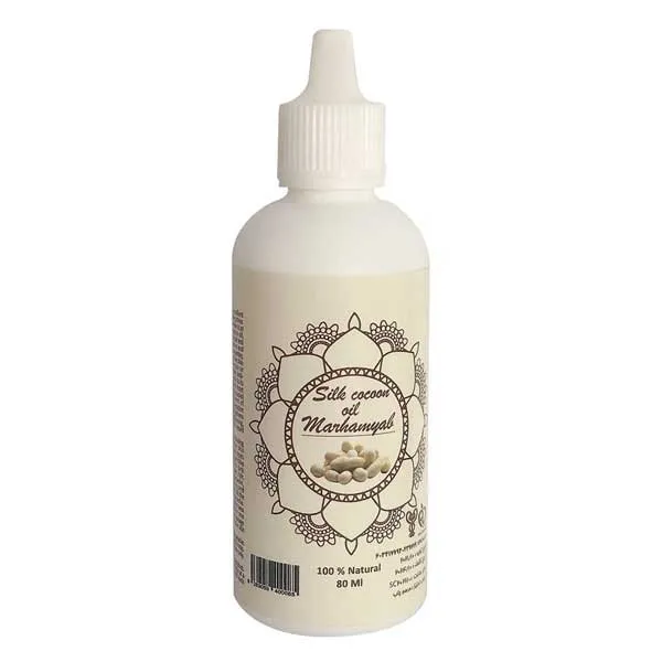 روغن تقویت کننده مو و ریش و سبیل مرهم یاب مدل پیله ابریشم حجم 80 میلی لیتر 