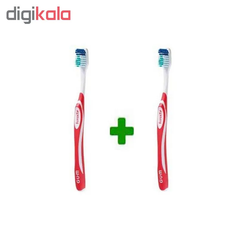 مسواک جی یو ام مدل Super Tip با برس متوسط بسته 2 عددی - تصویر 3