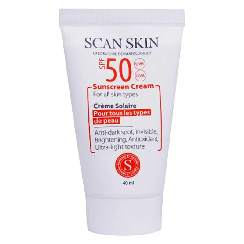 کرم ضدآفتاب و ضدلک بیرنگ اسکن اسکین مدل SPF50 مناسب انواع پوست، حجم 40 میلیلیتر