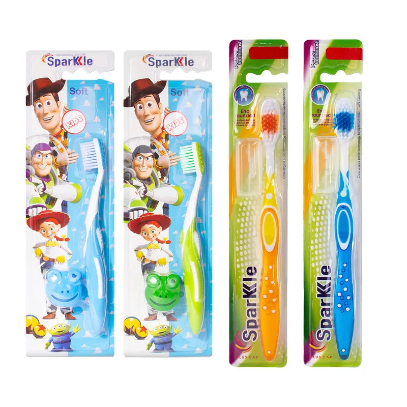 مسواک اسپارکل مدل toy family & S17-Med مجموعه 4 عددی