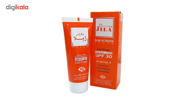 کرم ضد آفتاب رنگی دکتر ژیلا Spf30 مدل Parsol 1789 محافظ UVA ،UVB، ضد پیری، ضد حساسیت، مناسب انواع پوست حجم 30 گرم - تصویر 4