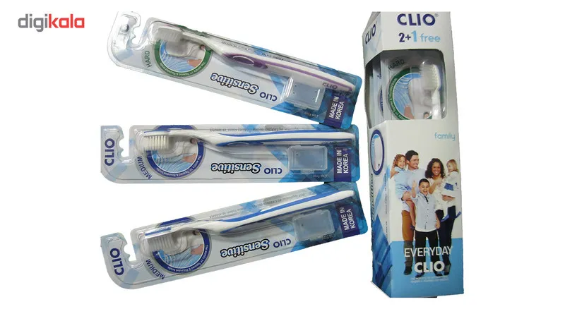 مسواک کلیو سنسیتو مدل CLIO 3 بسته 3 عددی - تصویر 2
