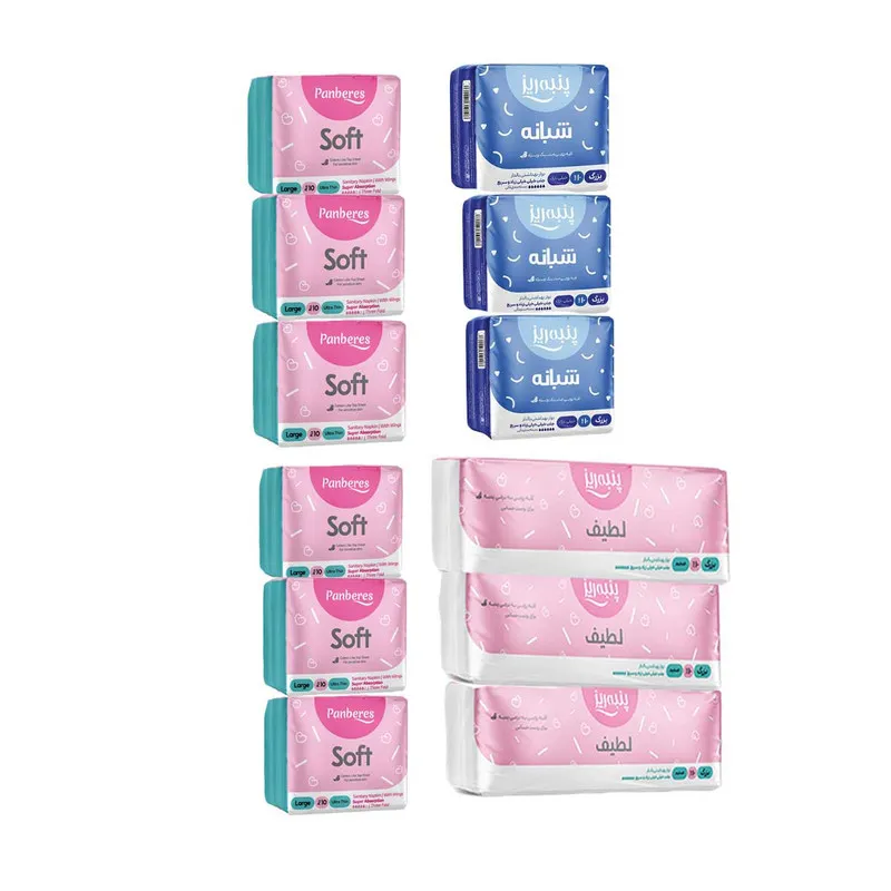 نوار بهداشتی پنبه ریز مدل Sh3-M3-S6 مجموعه 12 عددی - تصویر 2