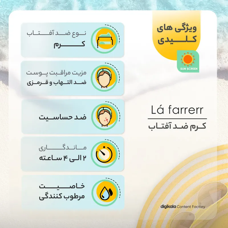 کرم ضدآفتاب و ضدلک بیرنگ لافارر مدل SPF30، مناسب پوستهای خشک و معمولی، حجم 40 میلیلیتر - تصویر 5