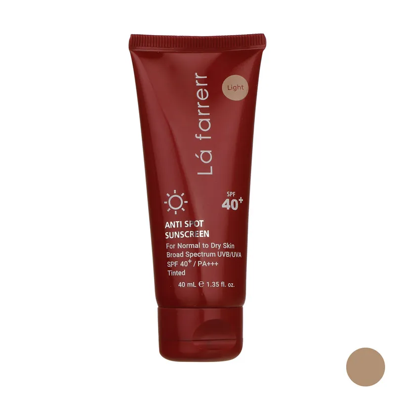 کرم ضدآفتاب و ضدلک رنگی لافارر مدل SPF40-Light، مناسب پوستهای خشک و معمولی، حجم 40 میلیلیتر - تصویر 4