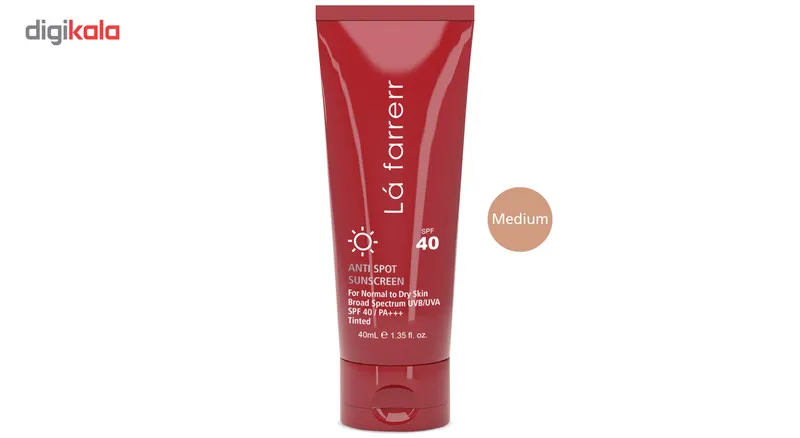 کرم ضدآفتاب و ضدلک رنگی لافارر مدل SPF40-Medium، مناسب پوستهای خشک و معمولی، حجم 40 میلیلیتر - تصویر 2