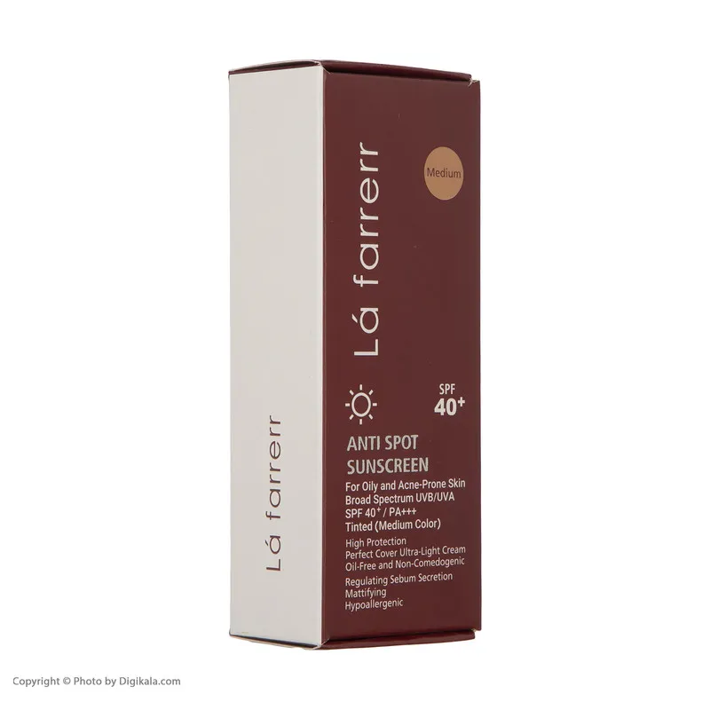 کرم ضدآفتاب و ضدلک رنگی لافارر مدل SPF40-Medium، مناسب پوستهای چرب، حجم 40 میلیلیتر - تصویر 2