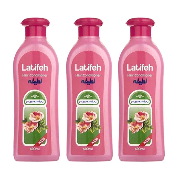 نرم کننده مو لطیفه مدل Flower حجم 400 میلی لیتر مجموعه 3 عددی