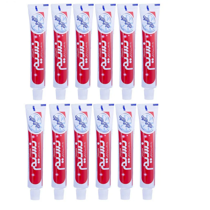 خمیر دندان نسیم مدل Contains fluoride وزن 80 گرم مجموعه 12 عددی - تصویر 2