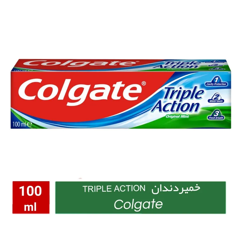 خمیردندان کلگیت مدل triple action 123 حجم 100 میلی لیتر - تصویر 2