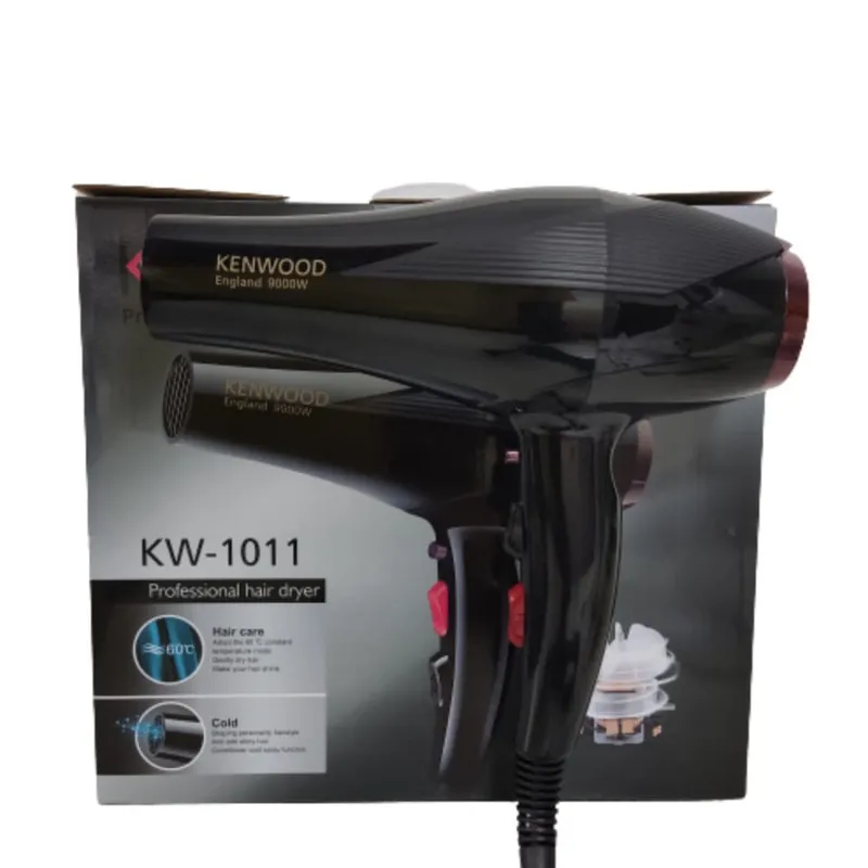 سشوار خانگی 2400 وات کنوود مدل KW-1011، موتور AC، وزن 500 گرم، المنت تیتانیوم، دارای سری متمرکزکننده باریک با ویژگی صافکنندگی، با قابلیت تنظیم دما، باد سرد، سیم گردان - تصویر 3