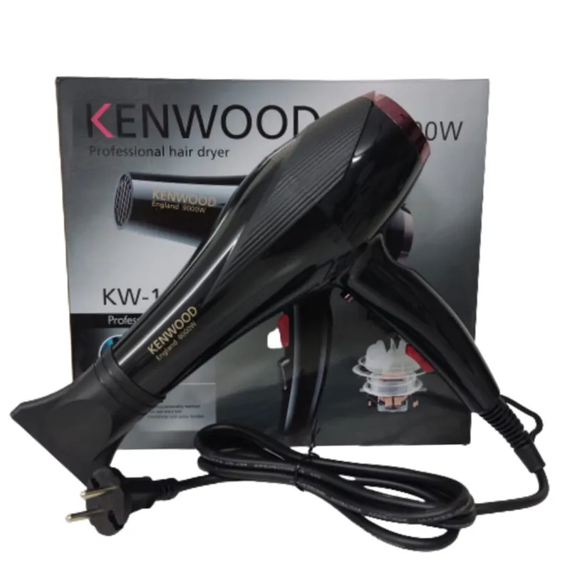 سشوار خانگی 2400 وات کنوود مدل KW-1011، موتور AC، وزن 500 گرم، المنت تیتانیوم، دارای سری متمرکزکننده باریک با ویژگی صافکنندگی، با قابلیت تنظیم دما، باد سرد، سیم گردان - تصویر 6
