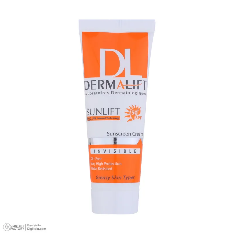 کرم ضدآفتاب بیرنگ درمالیفت مدل SPF50، مناسب پوستهای چرب، حجم 40 میلیلیتر - تصویر 4