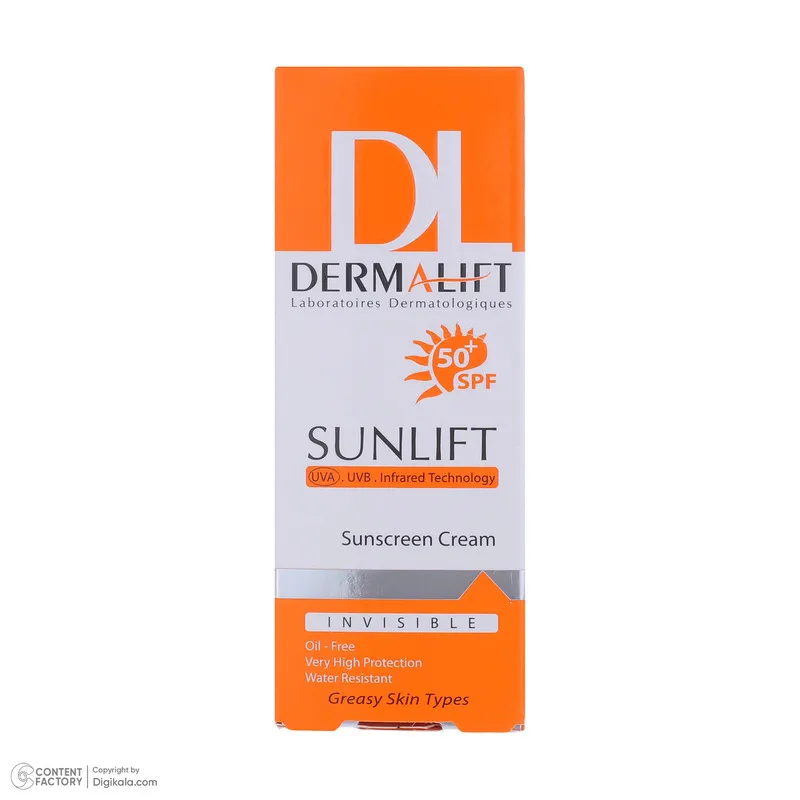 کرم ضدآفتاب بیرنگ درمالیفت مدل SPF50، مناسب پوستهای چرب، حجم 40 میلیلیتر - تصویر 6