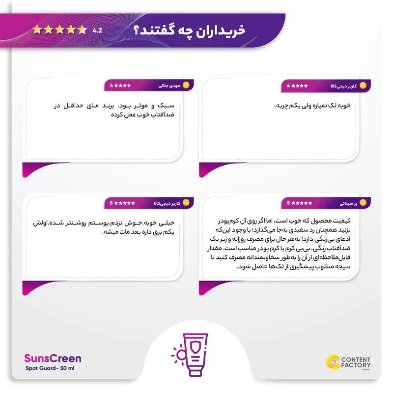 کرم ضدآفتاب بیرنگ مای SPF50 مدل Spot Guard، مناسب پوستهای خشک، حجم 50 میلیلیتر - تصویر 6