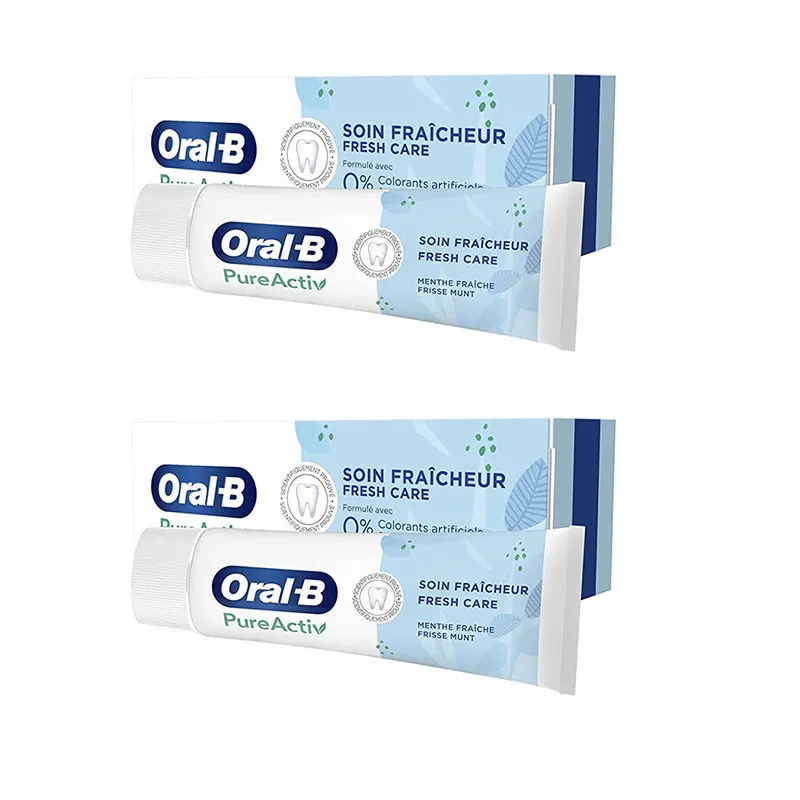 خمیر دندان اورال-بی مدل PURE ACTIVE حجم 75 میلی لیتر مجموعه 2 عددی - تصویر 2