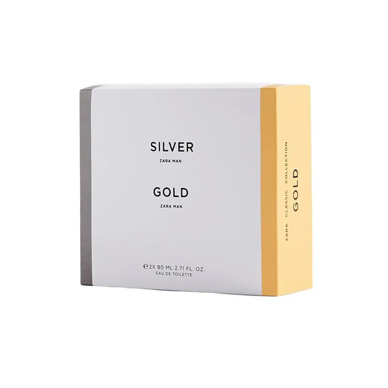 ادو تویلت مردانه زارا مدل silver و gold حجم 80 میلی لیتر مجموعه دو عددی - تصویر 3