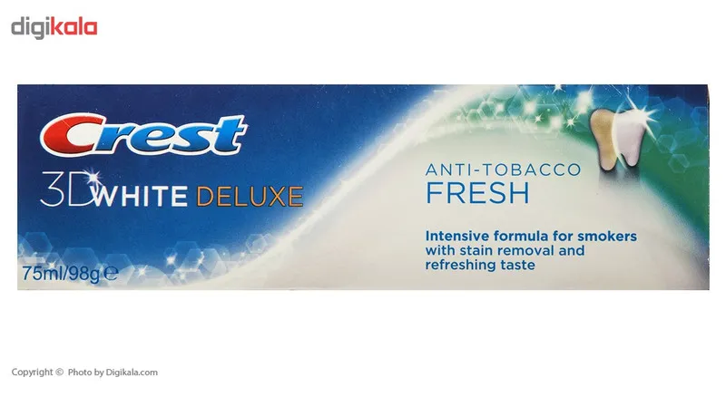 خمیر دندان کرست سری 3D White مدل Anti-Tobacco Fresh حجم 75 میلی لیتر - تصویر 2