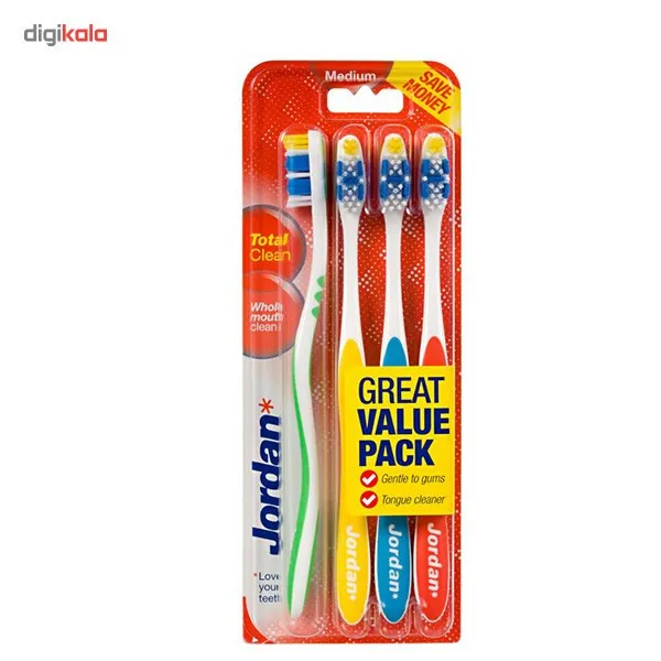 مسواک جردن مدل Total Clean با برس نرم بسته 4 عددی - تصویر 2