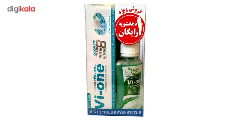 پک خمیر دندان وی وان مدل Complete 8 و دهانشویه مدل General Fresh Mint - تصویر 6