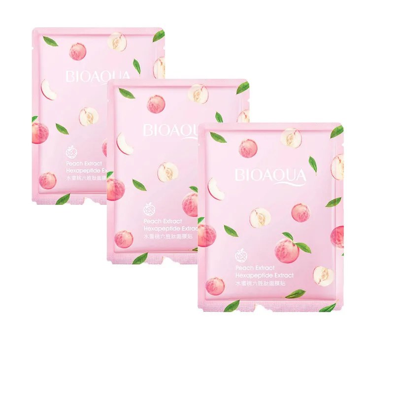 ماسک صورت بایو آکوا مدل peach وزن 30 گرم بسته 3 عددی - تصویر 2