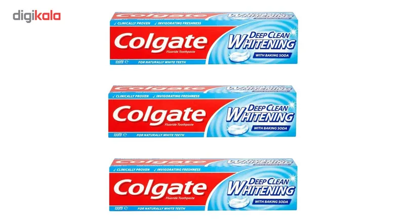 خمیر دندان کلگیت مدل Deep clean Whitening حجم 100 میلی لیتر بسته 3 عددی - تصویر 2
