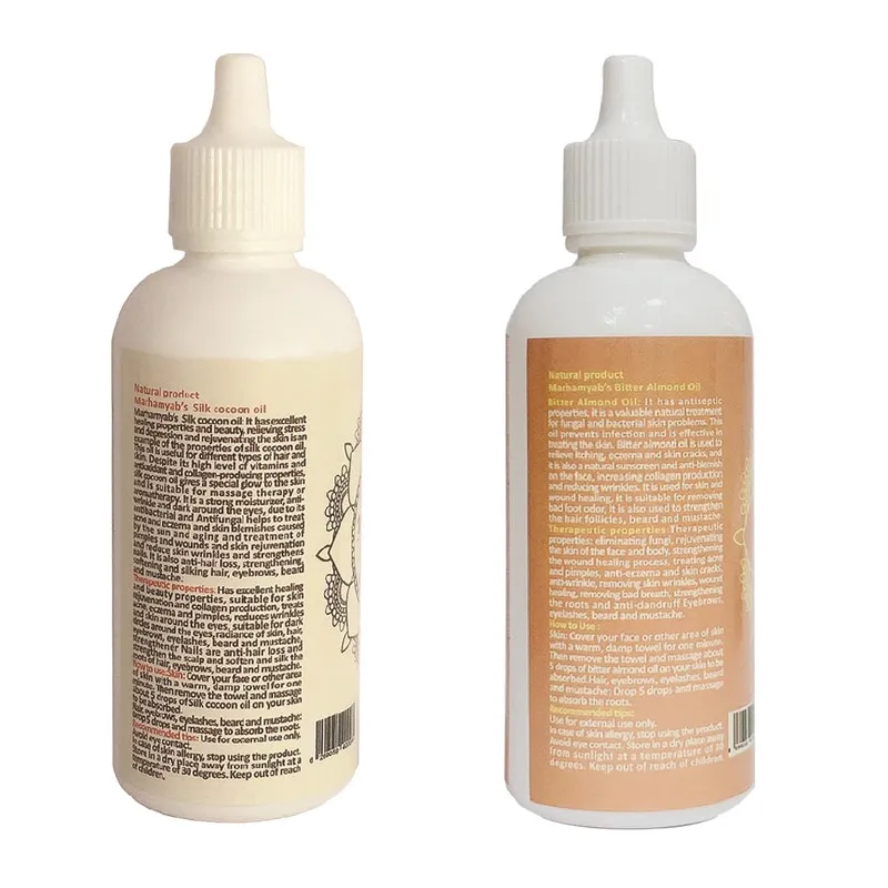 روغن تقویت کننده مو ، مژه و ابرو مرهم یاب مدل بادام تلخ و پیله ابریشم حجم 80 میلی لیتر مجموعه 2 عددی - تصویر 2