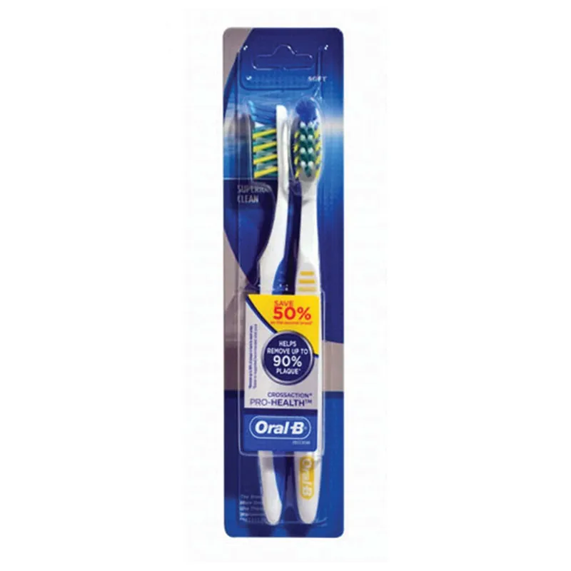 مسواک اورال-بی مدل Crossaction pro با برس نرم بسته 2 عددی