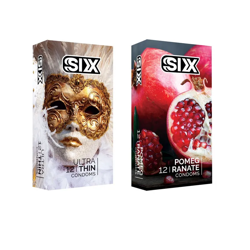 کاندوم سیکس مدل Ultra Thin بسته 12 عددی به همراه کاندوم سیکس مدل Pomegranate بسته 12 عددی - تصویر 2