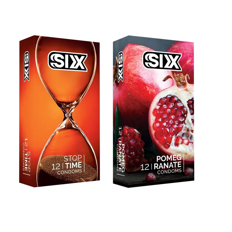 کاندوم سیکس مدل Stop Time بسته 12 عددی به همراه کاندوم سیکس مدل Pomegranate بسته 12 عددی - تصویر 2