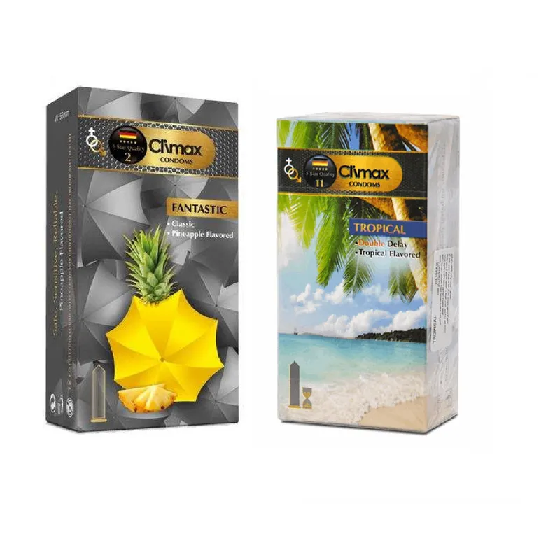 کاندوم کلایمکس مدل FANTASTIC بسته 12 عددی به همراه کاندوم کلایمکس مدل Tropical بسته 12 عددی - تصویر 2