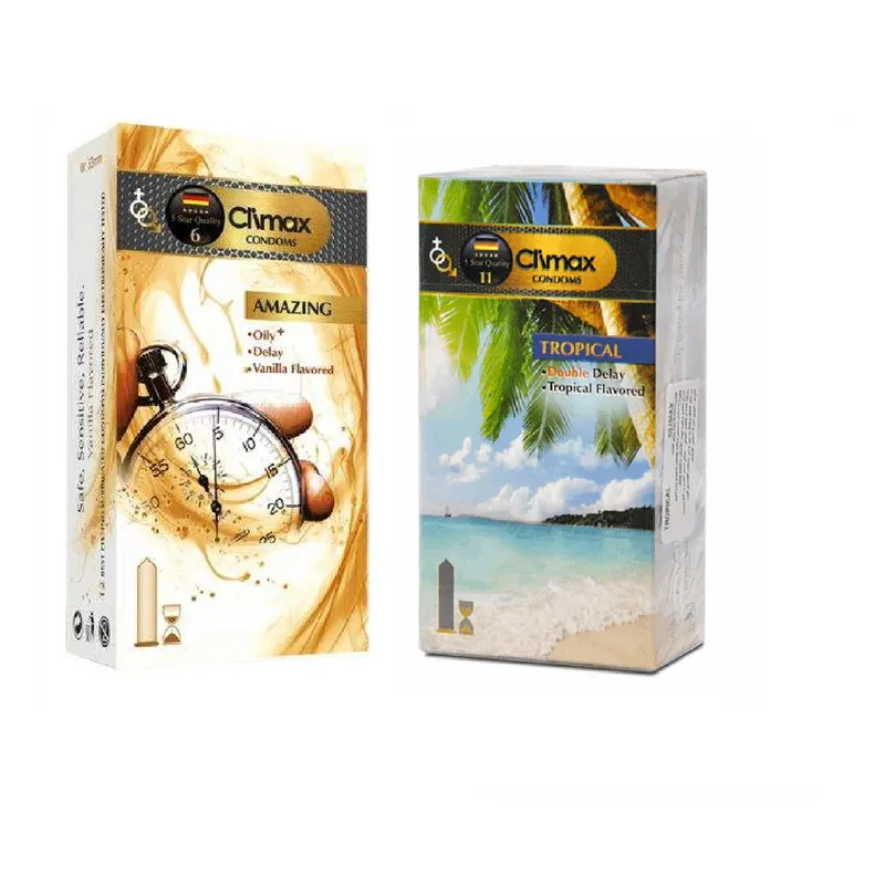 کاندوم کلایمکس مدل AMAZING بسته 12 عددی به همراه کاندوم کاندوم کلایمکس مدل Tropical بسته 12 عددی - تصویر 2