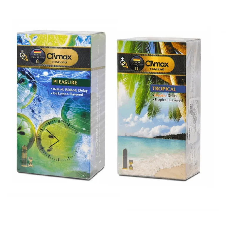 کاندوم کلایمکس مدل Pleasure بسته 12 عددی به همراه کاندوم کلایمکس مدل Tropical بسته 12 عددی - تصویر 2