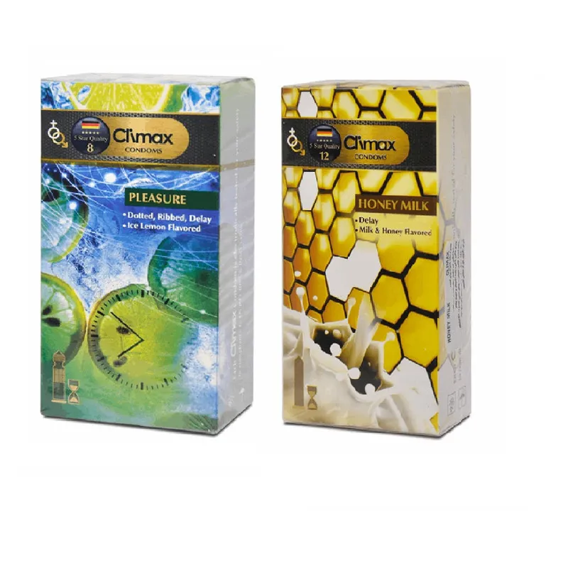 کاندوم کلایمکس مدل Pleasure بسته 12 عددی به همراه کاندوم کلایمکس مدل Honey Milk بسته 12 عددی - تصویر 2