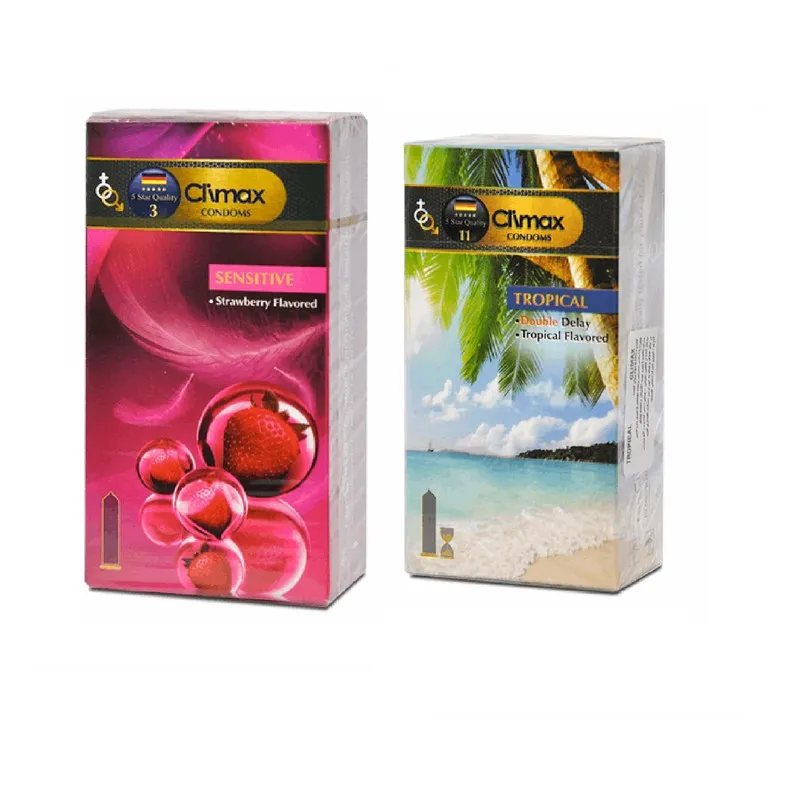 کاندوم کلایمکس مدل Sensitive  بسته 12 عددی به همراه کاندوم کلایمکس مدل Tropical بسته 12 عددی - تصویر 2