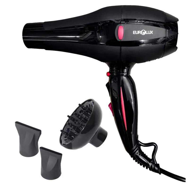 سشوار حرفه‌ای 2200 وات یورولوکس مدل EU_HD7516ML، موتور AC، وزن 0.76 گرم، المنت سرامیک تورمالین - تصویر 2