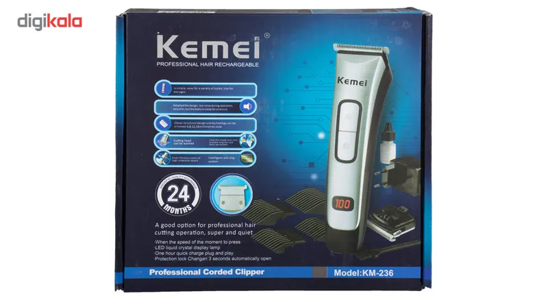 ماشین اصلاح سر و صورت کیمی مدل KM-236 - تصویر 3