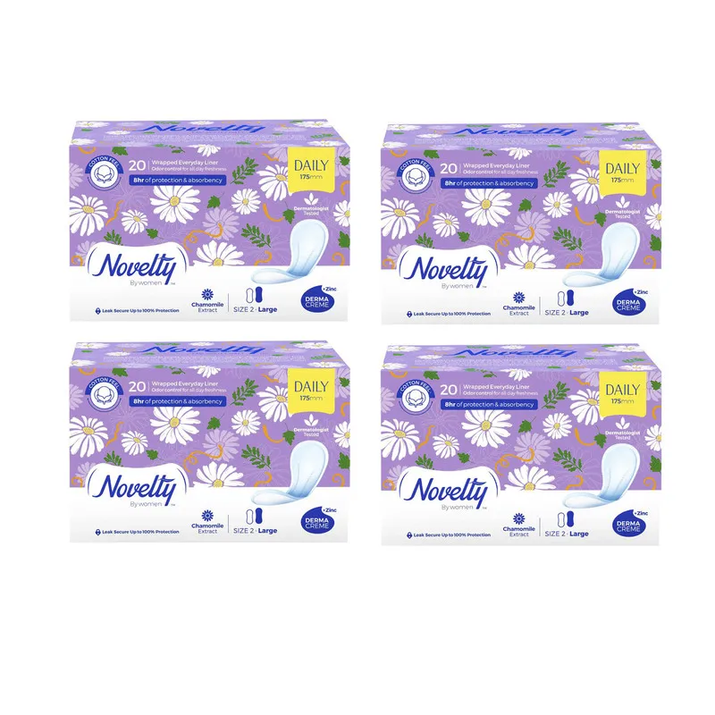 پد بهداشتی روزانه ناولتی مدل COTTON FEEL مجموعه 4 عددی - تصویر 2