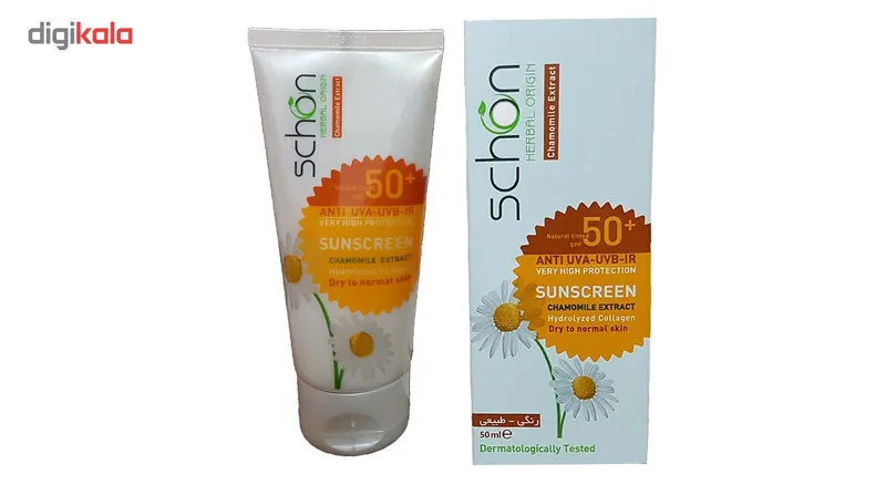 کرم ضد آفتاب رنگی شون SPF 50 مدل Chamomile Extract مناسب پوست های خشک حجم 50 میلی لیتر - تصویر 2
