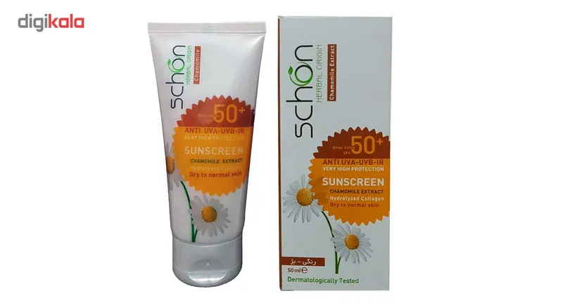کرم ضد آفتاب رنگی شون SPF 50  مدل Chamomile Extract مناسب پوست های خشک حجم 50 میلی لیتر - تصویر 2