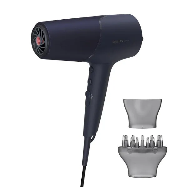 سشوار حرفهای 2300 وات فیلیپس مدل BHD510، موتور DC، وزن 330 گرم، المنت سرامیک تورمالین، دارای سری دیسپانسر، متمرکزکننده باریک با ویژگی صافکنندگی، با قابلیت فناوری تولید یون - تصویر 2