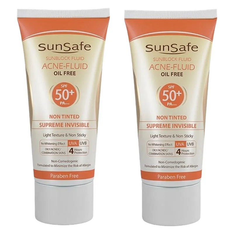 کرم ضدآفتاب سانسیف مدل ACNE FLUID حجم 50 میلیلیتر مجموعه 2 عددی
