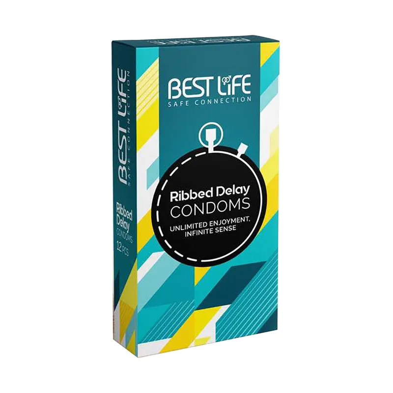 کاندوم بست لایف مدل Ribbed Dealy بسته 12 عددی