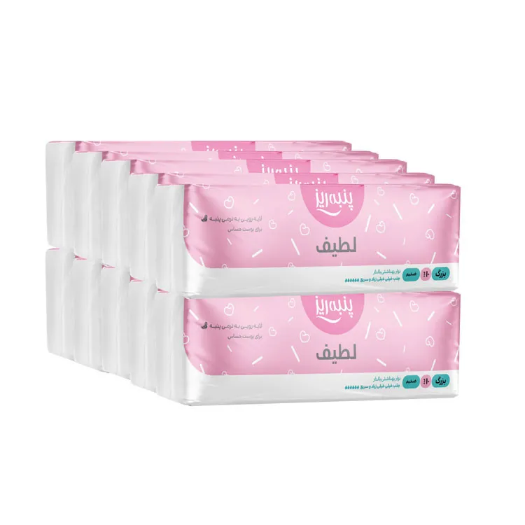 نوار بهداشتی پنبه ریز مدل لطیف سایز L ضخیم مجموعه 10 عددی