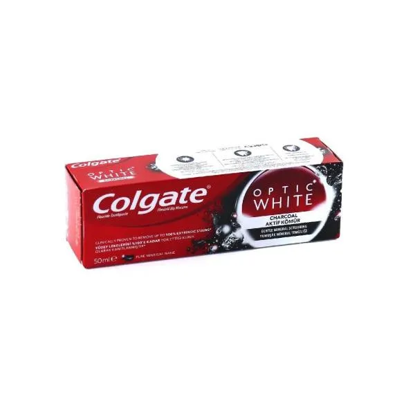 خمیر دندان کلگیت سری Optic White مدل Charcoal به همراه مسواک با برس نرم - تصویر 6